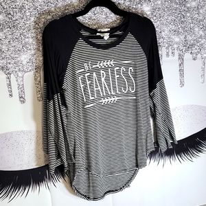 “Be Fearless” womens 3/4 length sleeve tee
